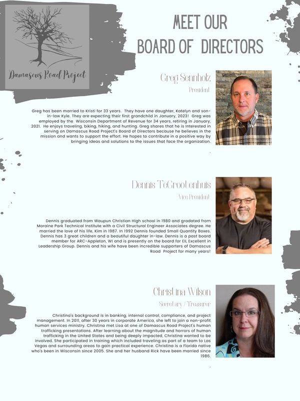 MEET OUR BOARD Damascus Road Project, Inc